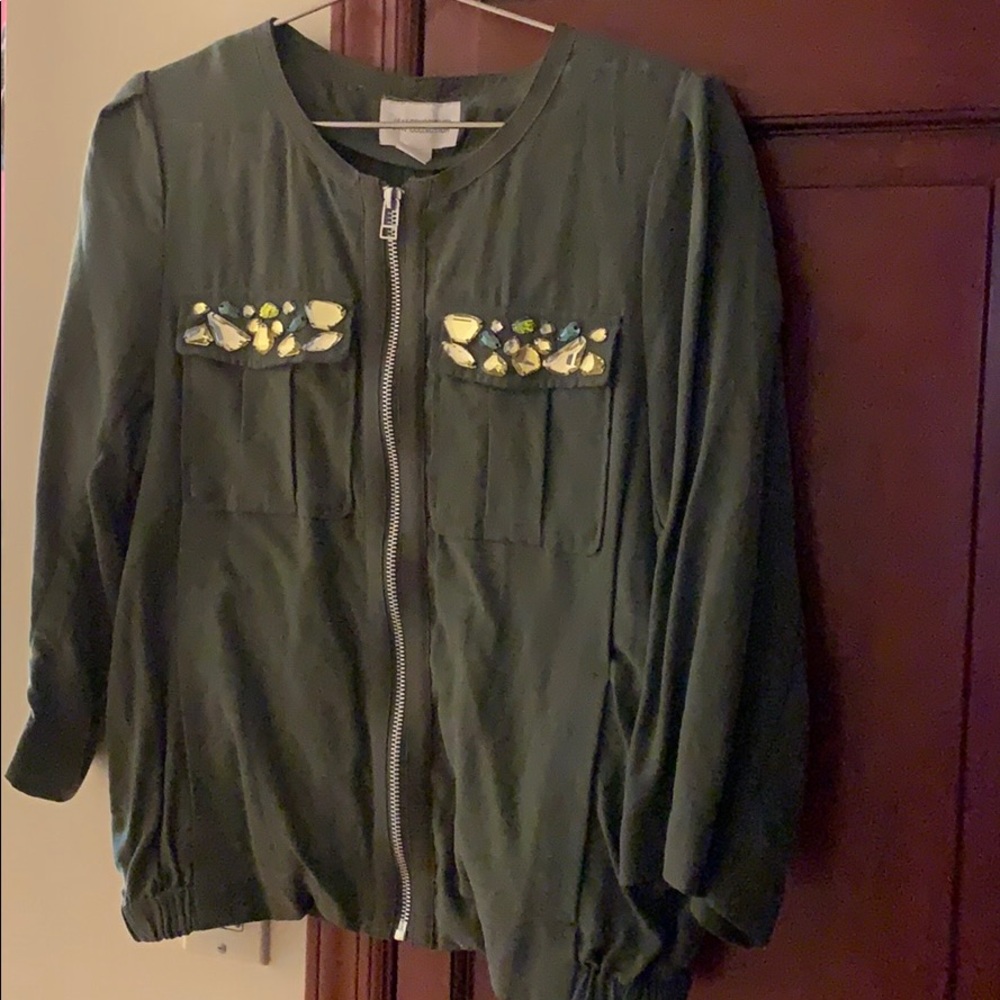 Green light zipper up jacket